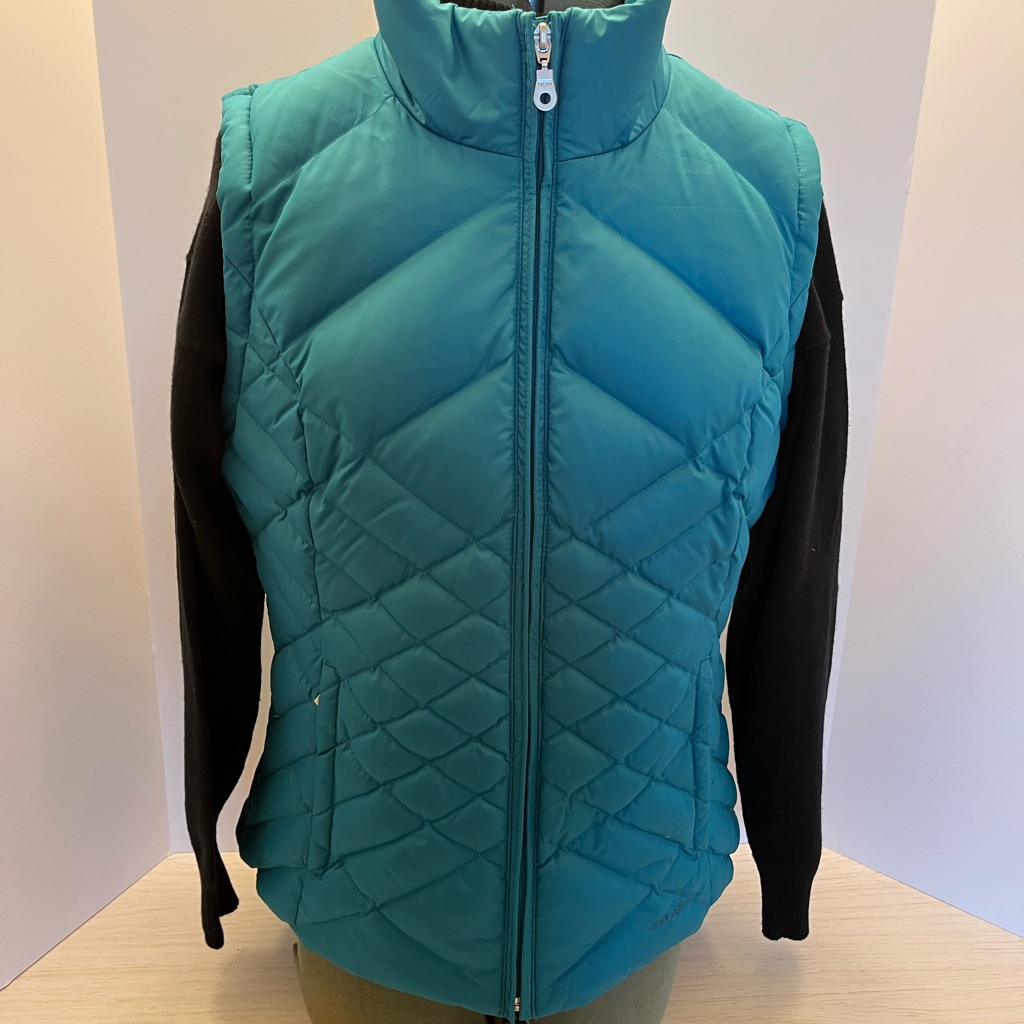 Eddie Bauer Goose Down Puffer Vest Ladies Teal Green Size M.